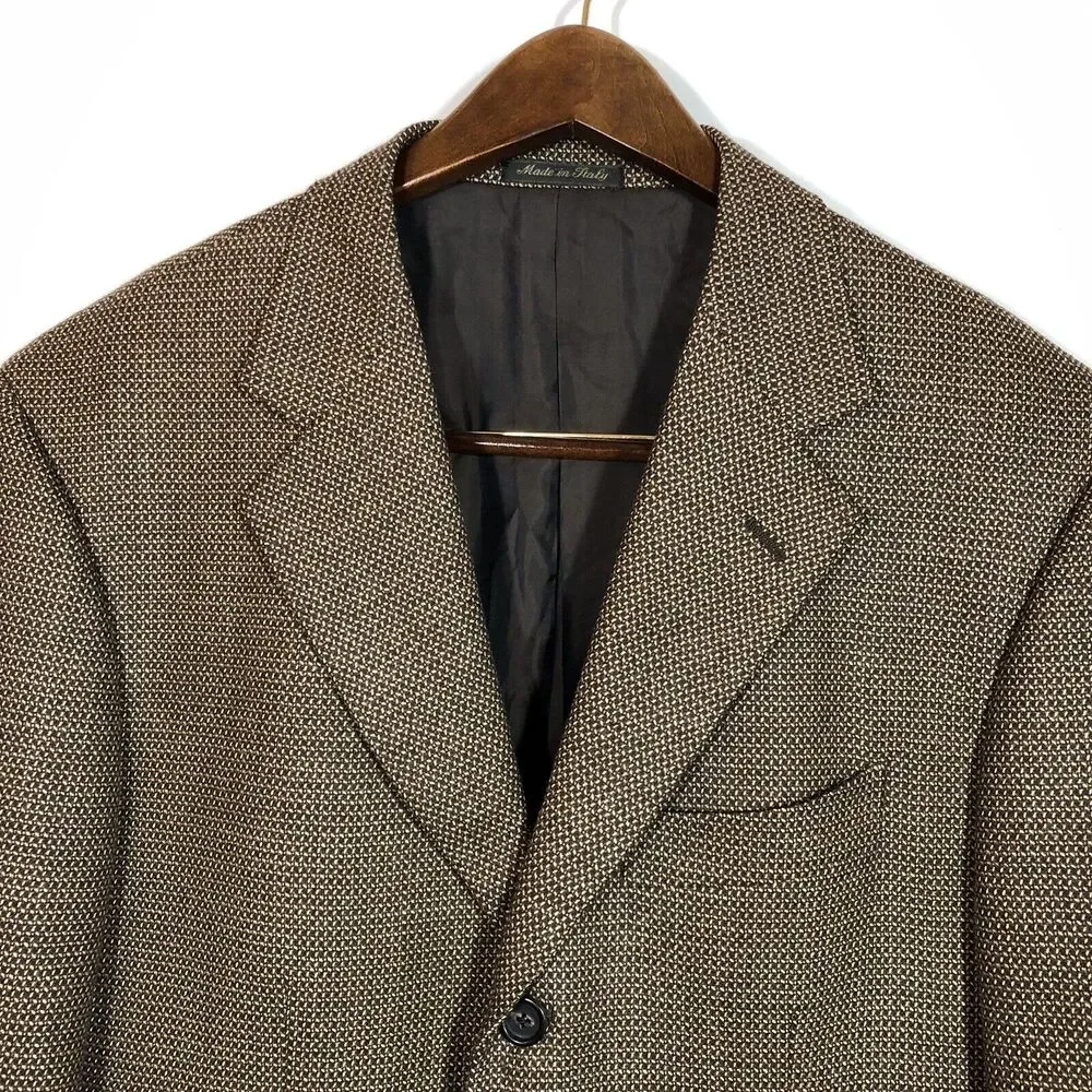 Pal Zileri Brown Sport Coat Blazer 100% Wool Academia Vintage Preppy 42R Mocha
